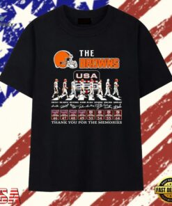 The Cleveland Browns Legends Leroy Kelly Jim Brown and Team Signature T Shirt , Trendy 2D Print Shirt The Cleveland Browns Legends Leroy Kelly Jim Brown And Team Signature T Shirt
