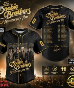 The Doobie Brothers 50th Anniversary Tour baseball jersey , Music Artist Baseball Jersey The Doobie Brothers 50th Anniversary Tour Baseball Jersey