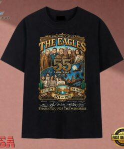 The Eagles 55th Anniversary 1971 2026 Legacy Signatures T Shirt, Music 2D Graphic Tee The Eagles 55th Anniversary 1971 2026 Legacy Signatures T Shirt
