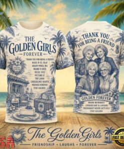 The Golden Girls Tropical Palm Vintage Tour 2026 Vintage 3D Shirt , Trending Music 3D Tee The Golden Girls Tropical Palm Vintage Tour 2026 Vintage 3D Shirt