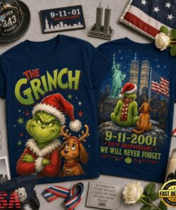 The Grinch 911 Memorial 25th Anniversary 3D Shirt , Trending Music 3D Tee The Grinch 911 Memorial 25th Anniversary 3D Shirt