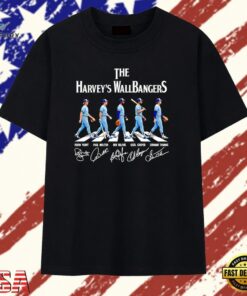 The Harvey’s Wallbangers Milwaukee Brewers legends walking across signature T Shirt, Trendy 2D Print Shirt The Harvey S Wallbangers Milwaukee Brewers Legends Walking Across Signature T Shirt
