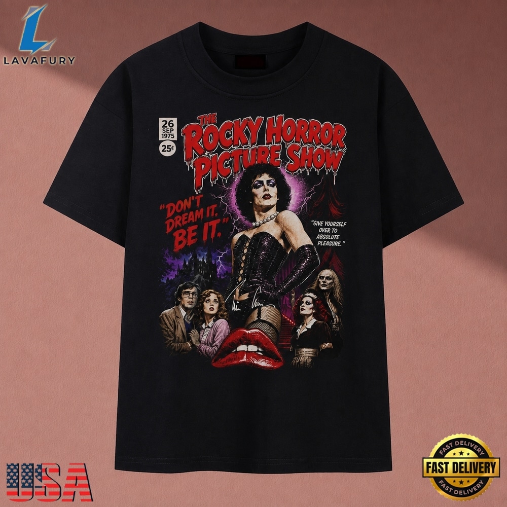 The Rocky Horror Picture Show Comic Cover Vintage Graphic T Shirt, Music 2D Graphic Tee The Rocky Horror Picture Show Comic Cover Vintage Graphic T Shirt