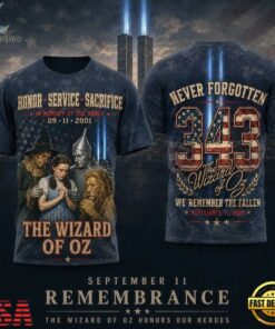 The Wizard of Oz 911 Tribute Twin Towers 343 3D Shirt, Trending Music 3D Tee The Wizard OF OZ 911 Tribute Twin Towers 343 3D Shirt
