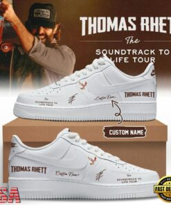 Thomas Rhett The Soundtrack to Life Tour 2026 Signature White Air Force 1 Shoes Sneaker , Music Lover AF1 Shoes Thomas Rhett The Soundtrack TO Life Tour 2026 Signature White Air Force 1 Shoes Sneaker