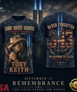 Toby Keith 343 Never Forgotten American Flag Tribute 3D Shirt, Trending Music 3D Tee Toby Keith 343 Never Forgotten American Flag Tribute 3D Shirt