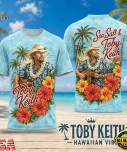 Toby Keith Hawaiian Floral Lei Guitar 2026 3D Shirt , Trending Music 3D Tee Toby Keith Hawaiian Floral Lei Guitar 2026 3D Shirt