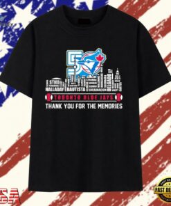 Toronto Blue Jays 50th anniversary thank you for the memories player roster T Shirt, Trendy 2D Print Shirt Toronto Blue Jays 50th Anniversary Thank You For The Memories Player Roster T Shirt
