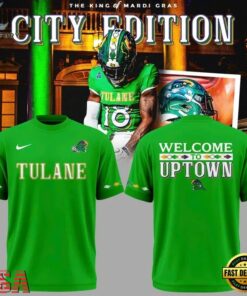 Tulane Green Wave 2026 City Edition Green T Shirt , Viral 3D Graphic Tee Tulane Green Wave 2026 City Edition Green T Shirt