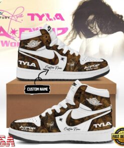Tyla A POP World Tour Signature 2026 Custom Name Air Jordan 1 Hightop Shoes , Music Shoes Tyla A Pop World Tour Signature 2026 Custom Name Air Jordan 1 Hightop Shoes
