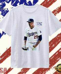 Tyler Glasnow Los Angeles Dodgers 29 Signature T Shirt , Trendy 2D Print Shirt Tyler Glasnow Los Angeles Dodgers 29 Signature T Shirt