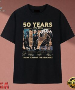 U2 50 Years 1976 2026 Signatures Thank You For The Memories T Shirt, Music 2D Graphic Tee U2 50 Years 1976 2026 Signatures Thank You For The Memories T Shirt