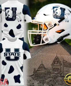 Utah State Aggies 1992 1995 Logo T Shirt, Viral 3D Graphic Tee Utah State Aggies 1992 1995 Logo T Shirt