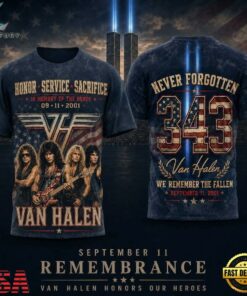 Van Halen 9 11 Remembrance Tribute Graphic 3D Shirt, Trending Music 3D Tee Van Halen 9 11 Remembrance Tribute Graphic 3D Shirt