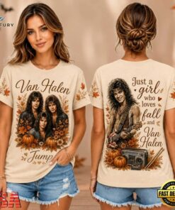 Van Halen Autumn Pumpkin Portrait Unisex 3D Shirt , Music Design T Shirt Van Halen Autumn Pumpkin Portrait Unisex 3D Shirt