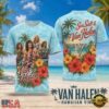 Van Halen Hawaiian Vibes Floral Lei Beach Scene 2026 3D Shirt , Trending Music 3D Tee Van Halen Hawaiian Vibes Floral Lei Beach Scene 2026 3D Shirt