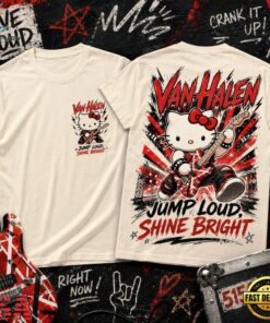 Van Halen Jump Loud Shine Bright Kitty Vintage Concert 3D Shirt , Trending Music 3D Tee Van Halen Jump Loud Shine Bright Kitty Vintage Concert 3D Shirt