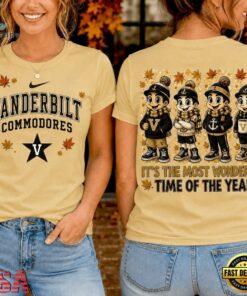 Vanderbilt Commodores 2026 NCAA Autumn Festive Cheer T Shirt , NCAA 3D Graphic Tee Vanderbilt Commodores 2026 Ncaa Autumn Festive Cheer T Shirt