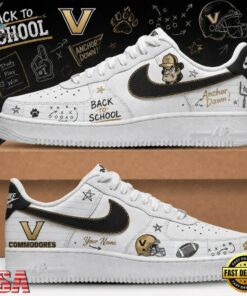 Vanderbilt Commodores 2026 NCAA Football Back To School Air Force 1 Shoes Sneakers , NCAA New Design Shoes Vanderbilt Commodores 2026 Ncaa Football Back TO School Air Force 1 Shoes Sneakers