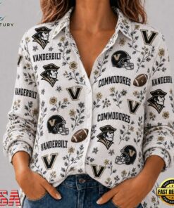 Vanderbilt Commodores NCAA College Spirit Blossoms Women Casual Shirt, Trendy NCAA Women Shirt Vanderbilt Commodores Ncaa College Spirit Blossoms Women Casual Shirt