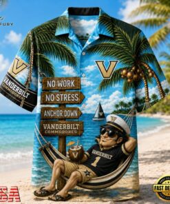 Vanderbilt Commodores NCAA No Work No Stress Hawaiian Shirt , NCAA Team Hawaiian Shirt Vanderbilt Commodores Ncaa NO Work NO Stress Hawaiian Shirt