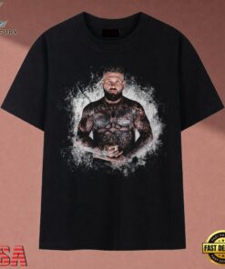Vintage Heavily Tattooed Male Athlete Graphic T Shirt, Music 2D Graphic Tee Vintage Heavily Tattooed Male Athlete Graphic T Shirt