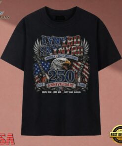 Vintage Lynyrd Skynyrd America 250th Anniversary American Eagle Graphic T Shirt, Music 2D Graphic Tee Vintage Lynyrd Skynyrd America 250th Anniversary American Eagle Graphic T Shirt