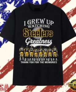 Vintage Pittsburgh Steelers I Grew Up Watching Greatness Signatures T Shirt, Trendy 2D Print Shirt Vintage Pittsburgh Steelers I Grew UP Watching Greatness Signatures T Shirt