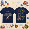 Virginia Cavaliers NCAA Autism Awareness Puzzle Ribbon T Shirt , NCAA 3D Graphic Tee Virginia Cavaliers Ncaa Autism Awareness Puzzle Ribbon T Shirt