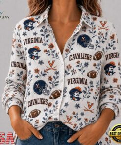 Virginia Cavaliers NCAA College Spirit Blossoms Women Casual Shirt, Trendy NCAA Women Shirt Virginia Cavaliers Ncaa College Spirit Blossoms Women Casual Shirt