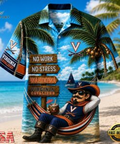 Virginia Cavaliers NCAA No Work No Stress Hawaiian Shirt , NCAA Team Hawaiian Shirt Virginia Cavaliers Ncaa NO Work NO Stress Hawaiian Shirt