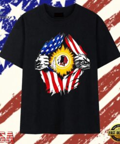 Washington Redskins American flag ripped chest T Shirt , Trendy 2D Print Shirt Washington Redskins American Flag Ripped Chest T Shirt