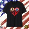 Washington Redskins x Washington Wizards skulls face to face heart shape T Shirt , Trendy 2D Print Shirt Washington Redskins X Washington Wizards Skulls Face TO Face Heart Shape T Shirt
