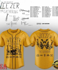 Weezer Merch The Gathering 2026 North America Tour Baseball Jersey , Music Artist Baseball Jersey Weezer Merch The Gathering 2026 North America Tour Baseball Jersey