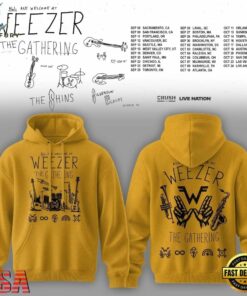 Weezer Merch The Gathering 2026 North America Tour Yellow Hoodie , Music Fans Shirt Weezer Merch The Gathering 2026 North America Tour Yellow Hoodie