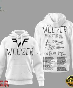 Weezer Merch The Gathering Tour Dates Hoodie , Music Fans Shirt Weezer Merch The Gathering Tour Dates Hoodie