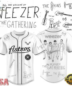 Weezer Merch X Houston Astros The Gathering Tour Baseball Jersey , Music Artist Baseball Jersey Weezer Merch X Houston Astros The Gathering Tour Baseball Jersey