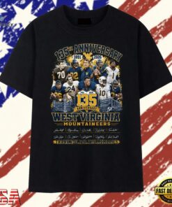 West Virginia Mountaineers 135th Anniversary 1891 2026 Tribute T Shirt, Trendy 2D Print Shirt West Virginia Mountaineers 135th Anniversary 1891 2026 Tribute T Shirt