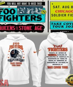 White Hoodie Chicago Bears x Foo Fighters, Take Cover Tour 2026 Hoodie , Music Design T Shirt White Hoodie Chicago Bears X Foo Fighters Take Cover Tour 2026 Hoodie