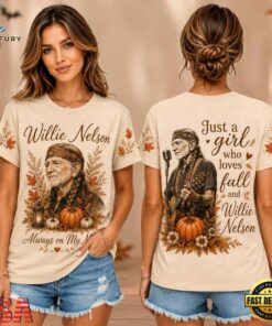 Willie Nelson Autumn Pumpkin Portrait Unisex 3D Shirt , Music Design T Shirt Willie Nelson Autumn Pumpkin Portrait Unisex 3D Shirt