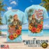 Willie Nelson Hawaiian Vibes Lei and Hibiscus 2026 3D Shirt , Trending Music 3D Tee Willie Nelson Hawaiian Vibes Lei And Hibiscus 2026 3D Shirt