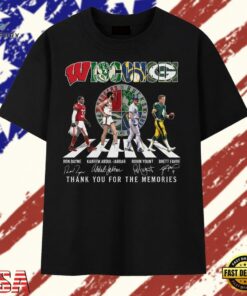 Wisconsin Sports Legends Abbey Road Signatures Thank You For The Memories T Shirt , Trendy 2D Print Shirt Wisconsin Sports Legends Abbey Road Signatures Thank You For The Memories T Shirt