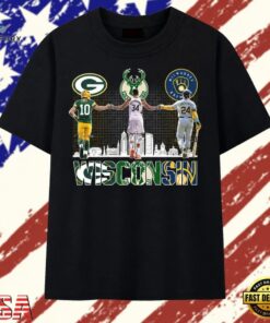 Wisconsin Sports Trio Love Giannis Contreras Packers Bucks Brewers T Shirt , Trendy 2D Print Shirt Wisconsin Sports Trio Love Giannis Contreras Packers Bucks Brewers T Shirt