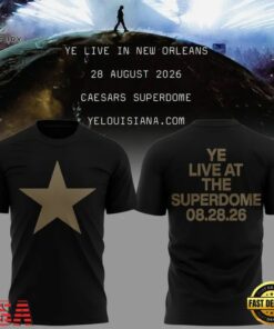Ye Live At The Superdome Shirt, 2026 Ye Live Concert Tour Black T Shirt, Trending Music 3D Tee YE Live AT The Superdome Shirt 2026 YE Live Concert Tour Black T Shirt