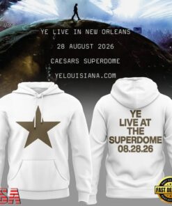 Ye Live Concert Tour At The Superdome 2026 White Hoodie, Trending Music 3D Tee YE Live Concert Tour AT The Superdome 2026 White Hoodie