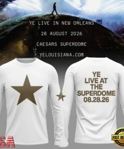 Ye Live Concert Tour At The Superdome 2026 White Long Sleeve Shirt, Trending Music 3D Tee YE Live Concert Tour AT The Superdome 2026 White Long Sleeve Shirt