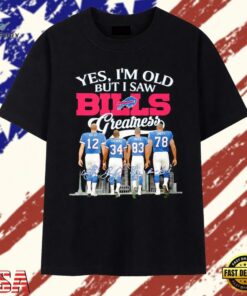 Yes I’m Old but I Saw Buffalo Bills Greatness Kelly Thomas Reed Smith Signature T Shirt , Trendy 2D Print Shirt Yes I M Old But I Saw Buffalo Bills Greatness Kelly Thomas Reed Smith Signature T Shirt