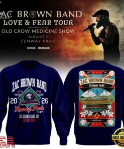 Zac Brown Band x Boston Red Sox Fenway Park Love & Fear Tour 2026 Navy Sweatshirt , Music Fans Shirt Zac Brown Band X Boston Red Sox Fenway Park Love Fear Tour 2026 Navy Sweatshirt