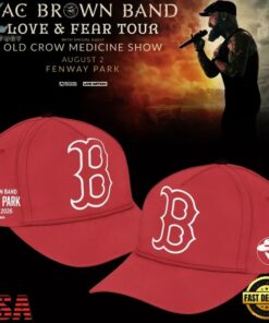 Zac Brown Band x Boston Red Sox Fenway Park Love & Fear Tour 2026 Red Cap , Music Lover Baseball Cap Zac Brown Band X Boston Red Sox Fenway Park Love Fear Tour 2026 Red Cap