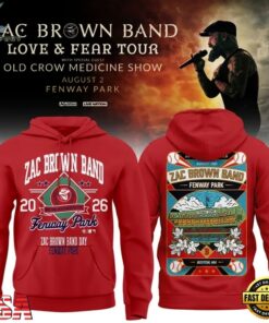 Zac Brown Band x Boston Red Sox Fenway Park Love & Fear Tour 2026 Red Hoodie , Music Fans Shirt Zac Brown Band X Boston Red Sox Fenway Park Love Fear Tour 2026 Red Hoodie